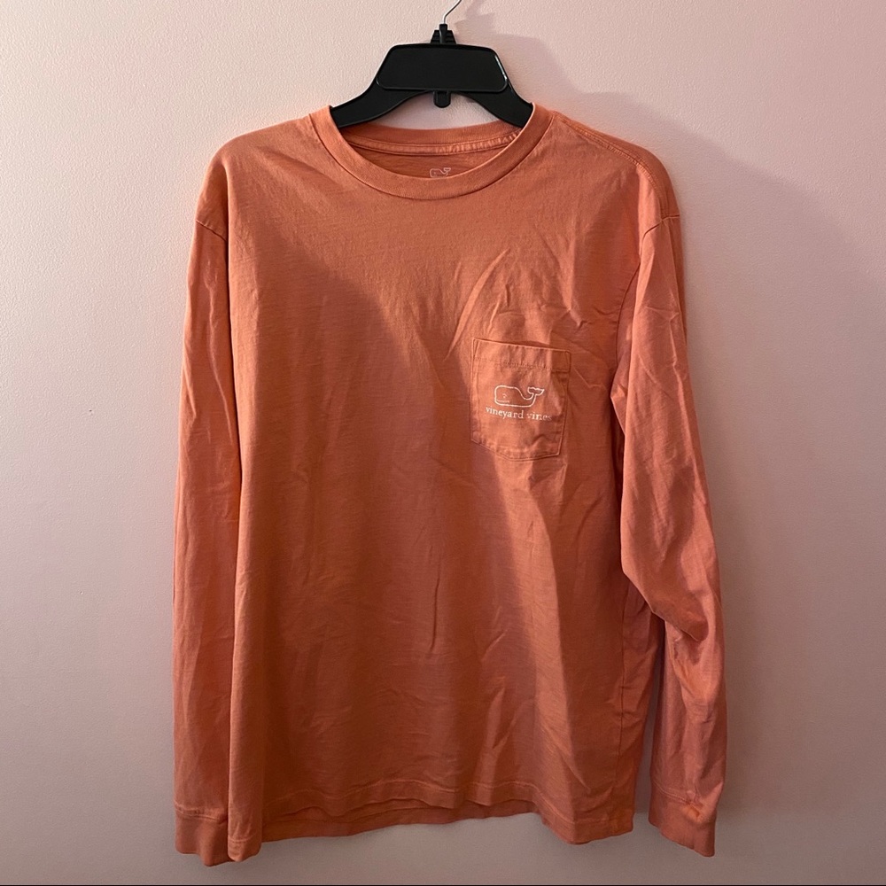 vineyard vines coral long sleeve shirt